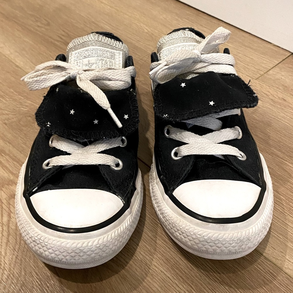 CONVERSE All-Star Double Tongue Silver Stars kids shoes